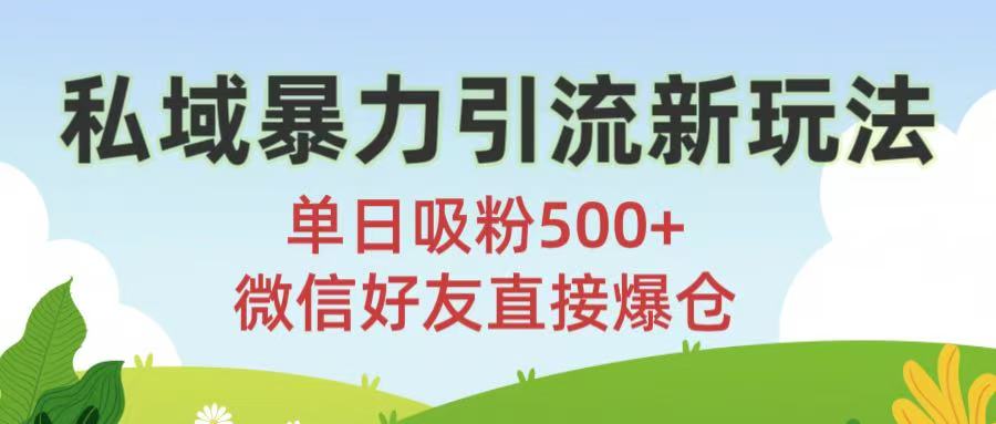 私域暴力引流新玩法!单日吸粉500+，微信好友直接爆仓