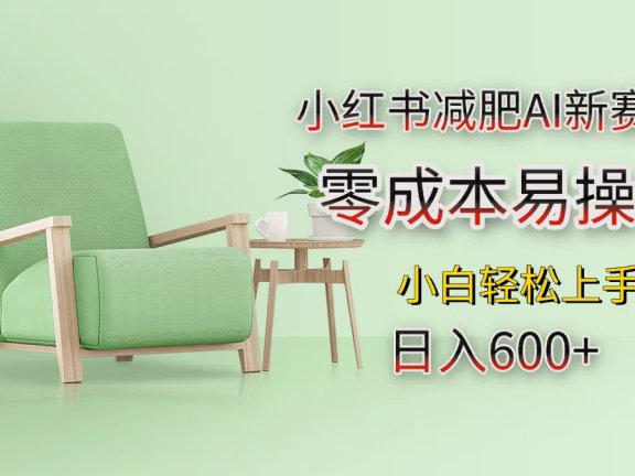 小红书减肥AI新赛道，零成本易操作，小白轻松上手，日入600+
