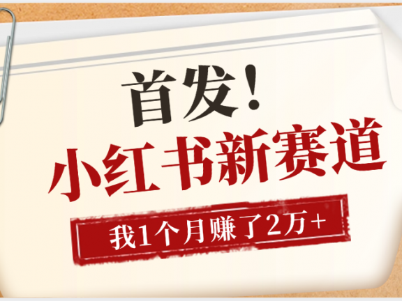 【首发】小红书全新赛道,我自己靠这个项目上个月收益2W+